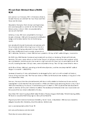 A preview of a PDF biography for Nixon, Jack Elwin McIntosh